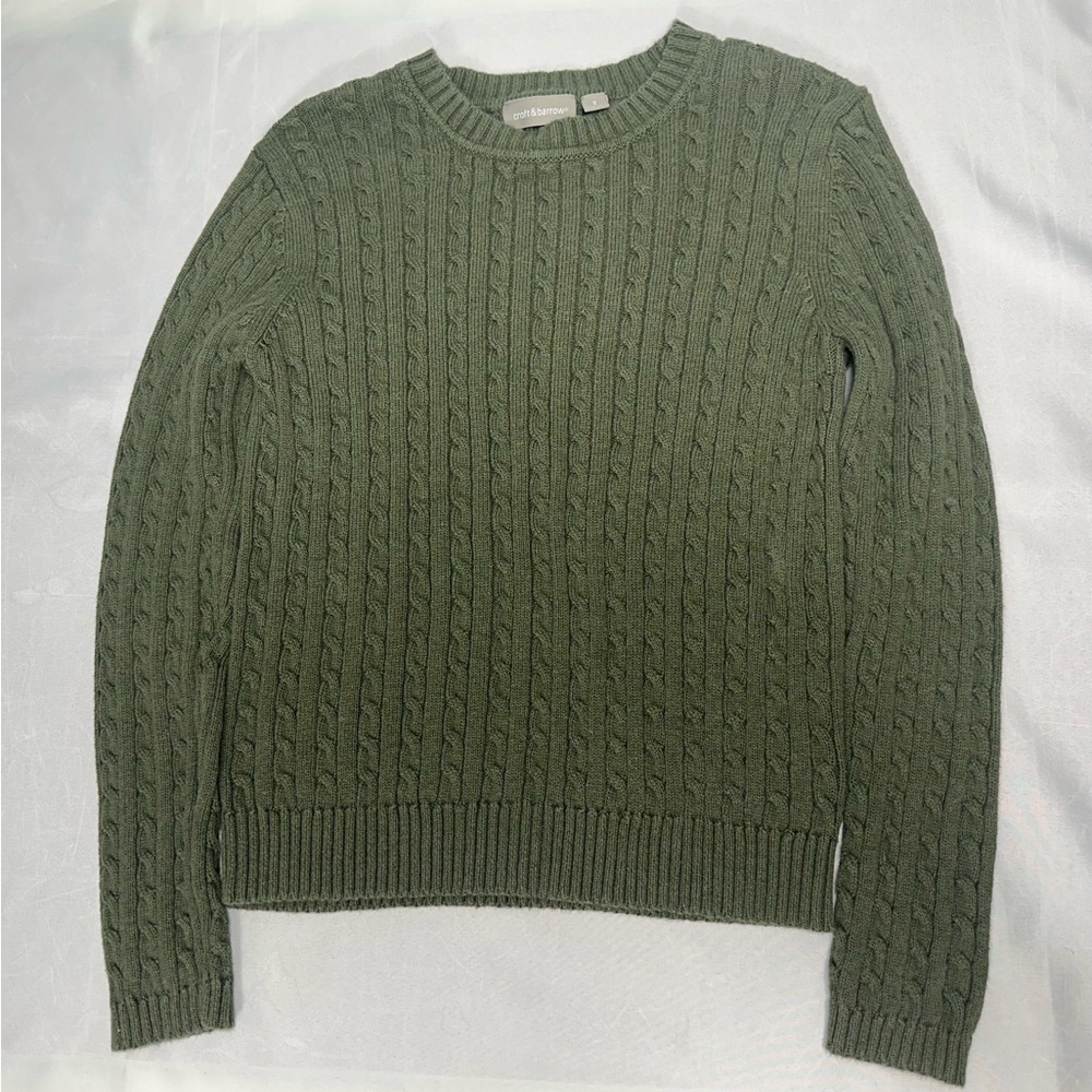 Croft & Barrow Olive Cable Knit Sweater